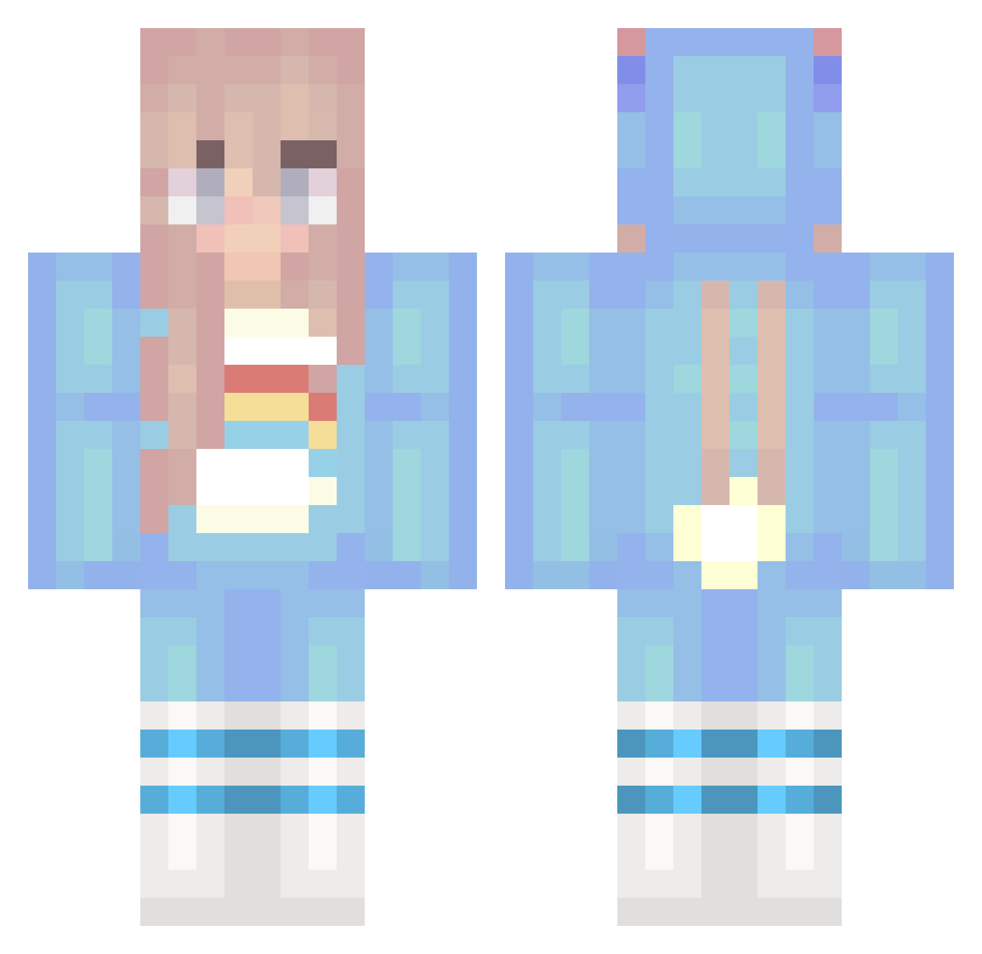 Symptom Minecraft skin, front and back view