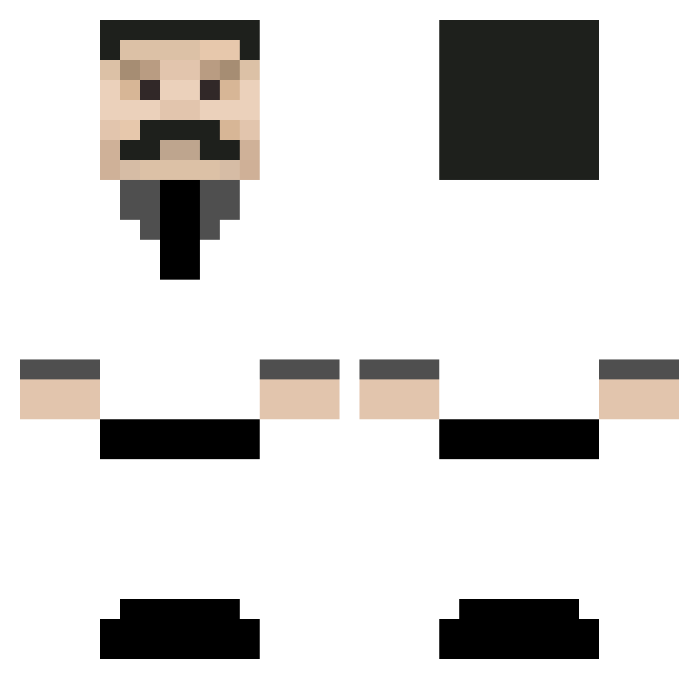 Hwhy14 Minecraft skin, front and back view