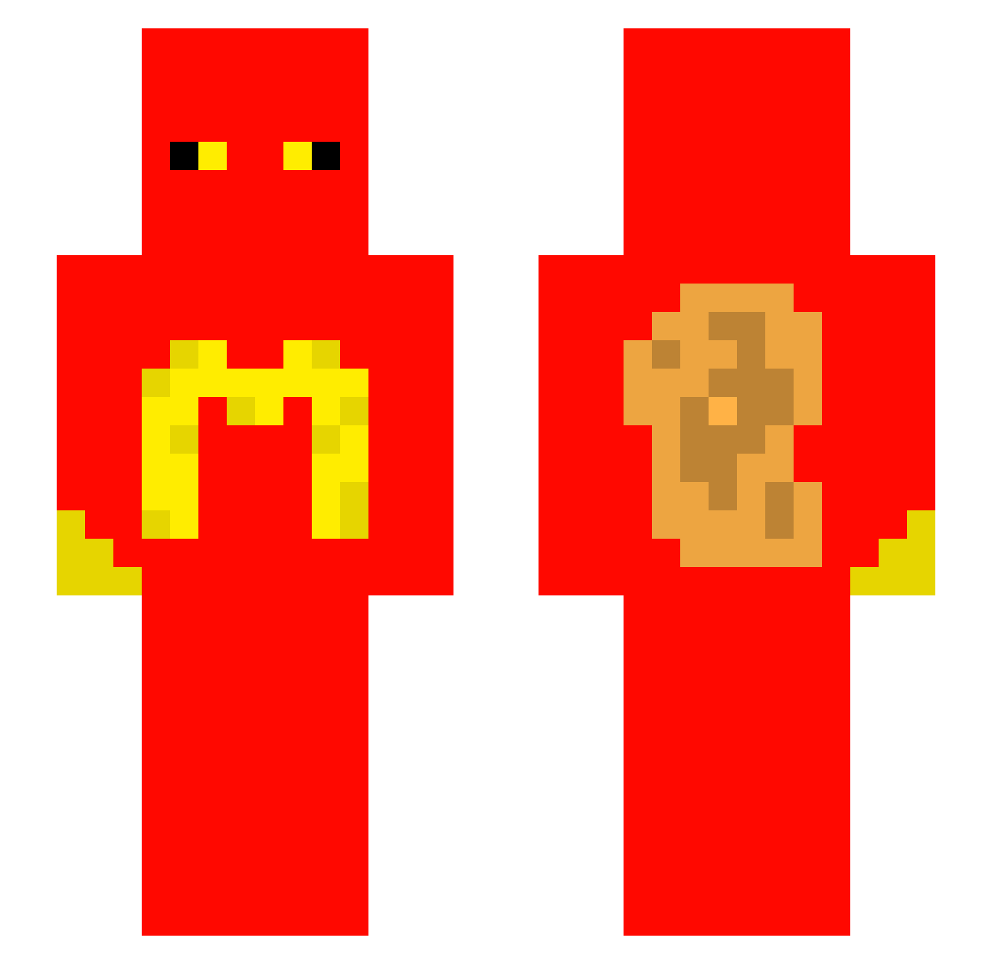 T68se Minecraft skin, front and back view