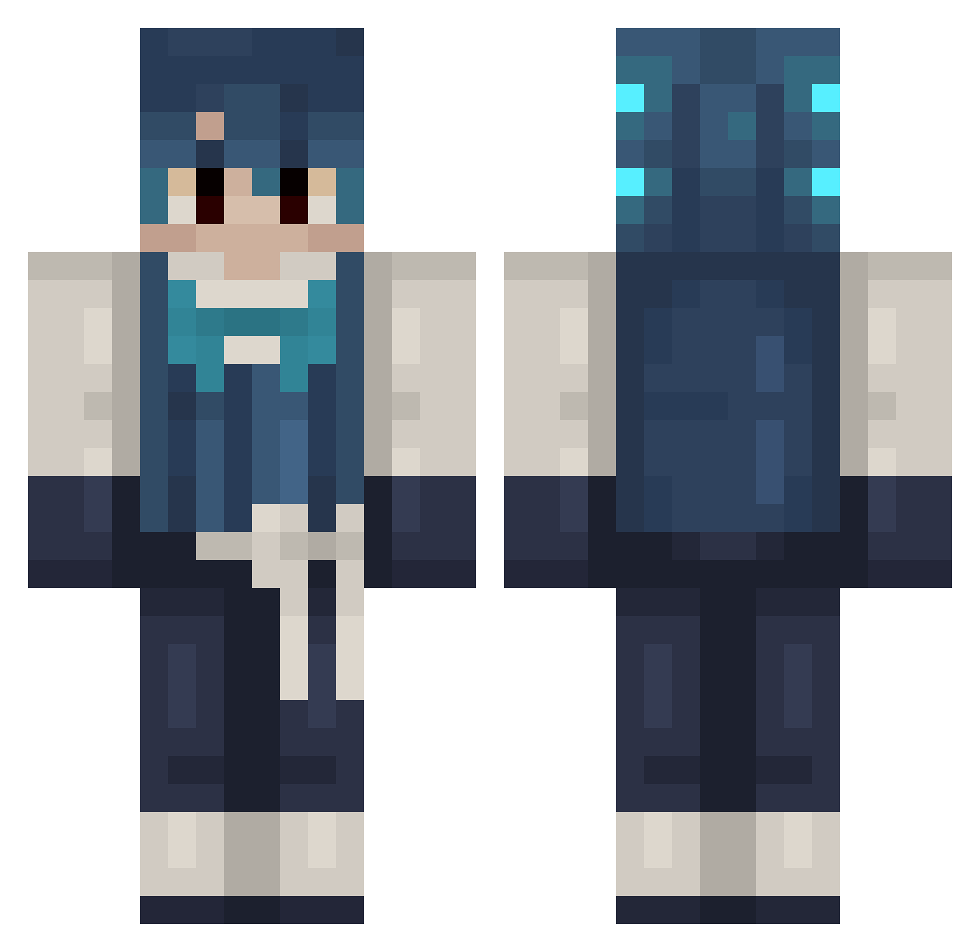 Supergene Minecraft skin, front and back view