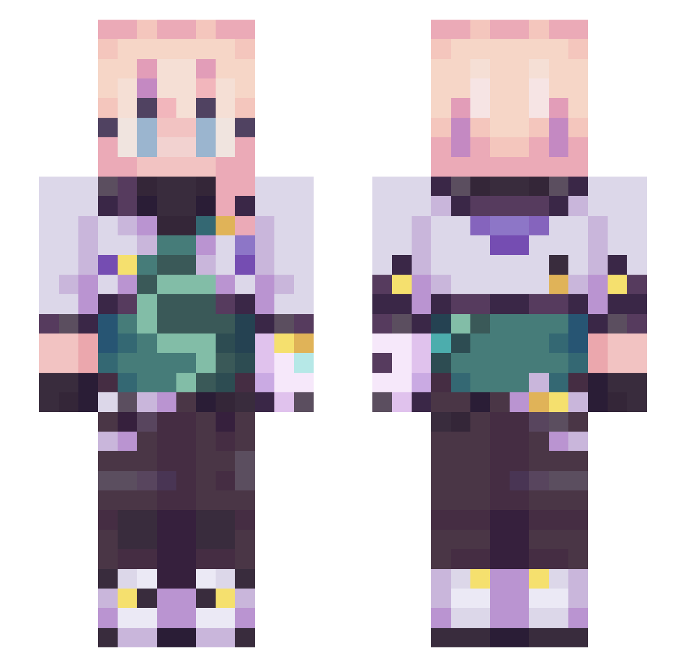 kUkA5 Minecraft skin, front and back view
