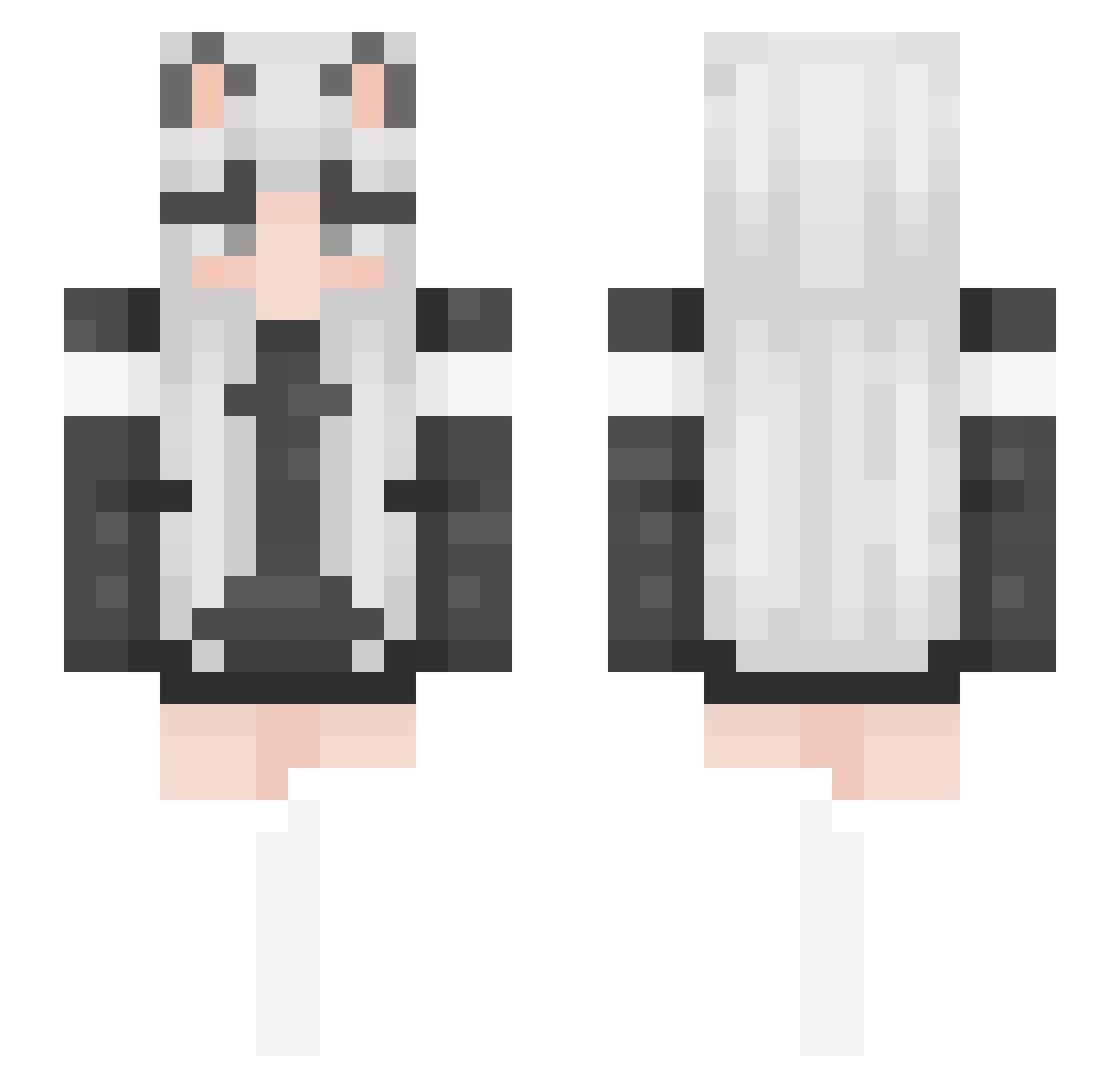 M0af Minecraft skin, front and back view