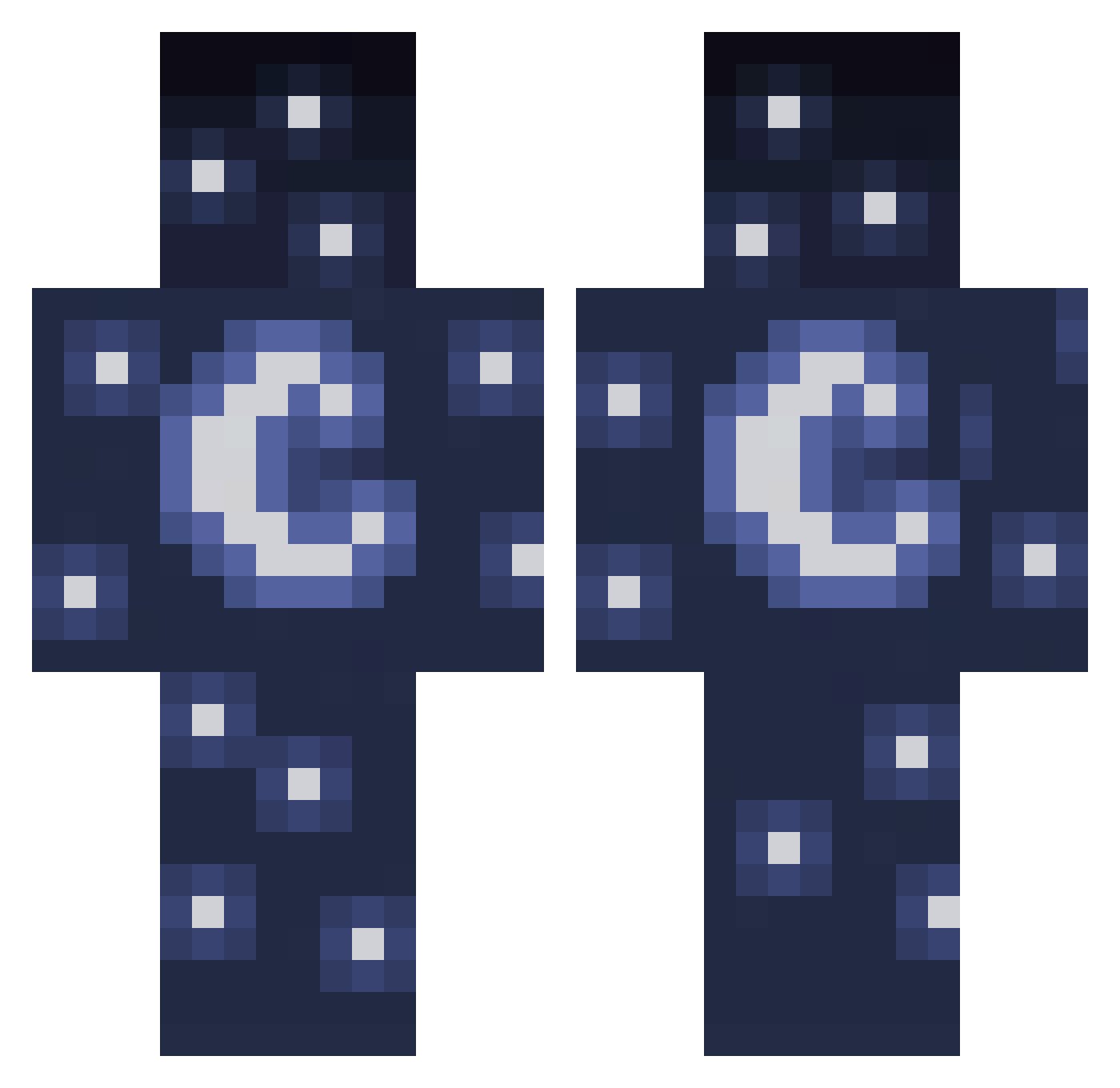 _zStorm Minecraft skin, front and back view