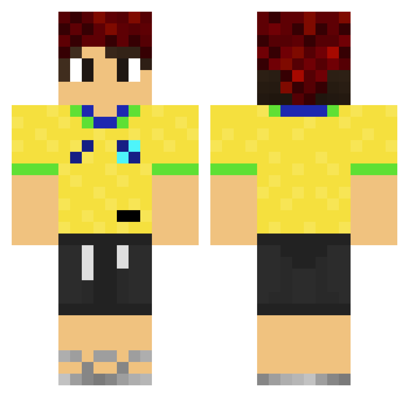 M0rdek4y Minecraft skin, front and back view