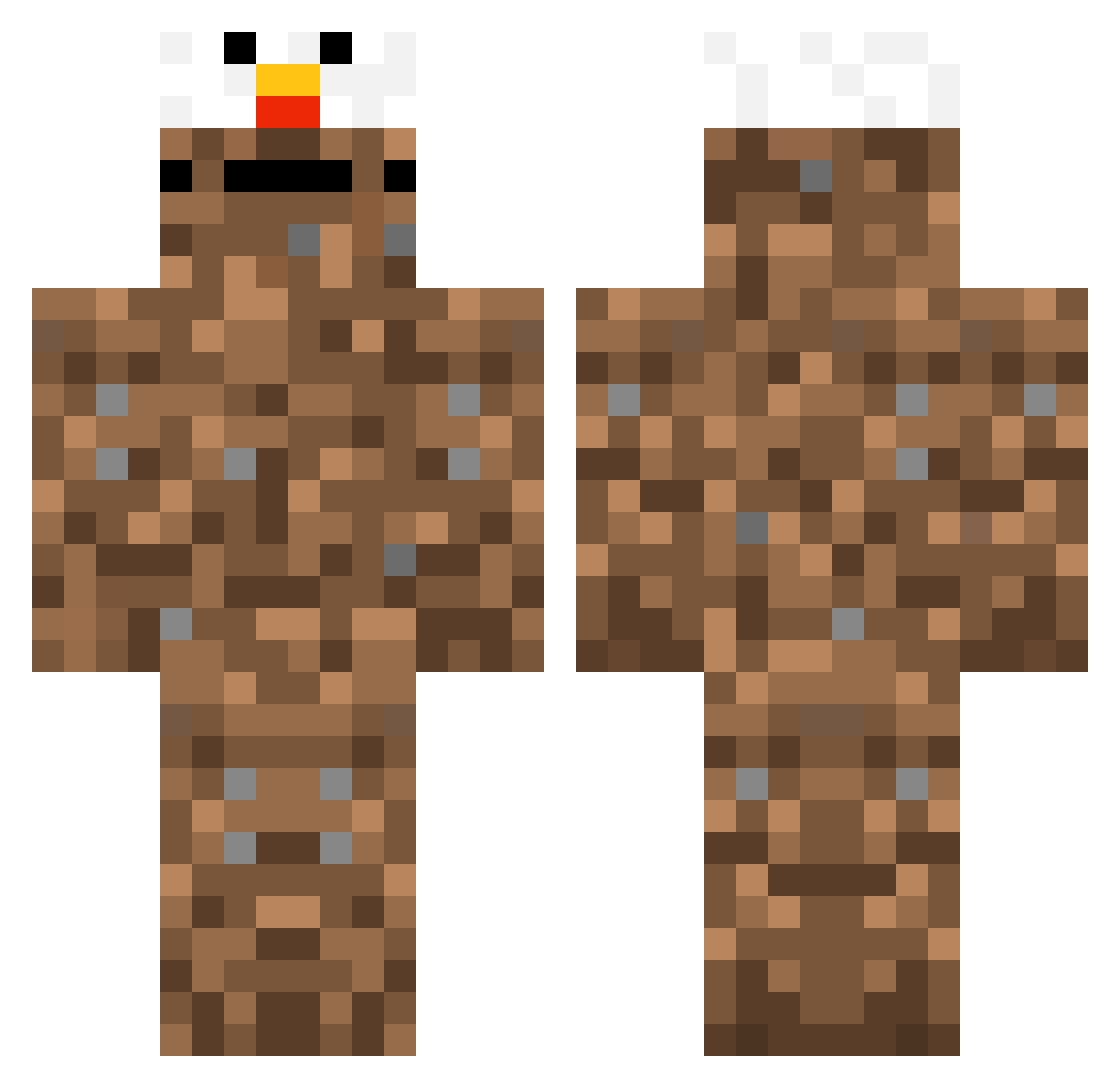 Fizzdo Minecraft skin, front and back view