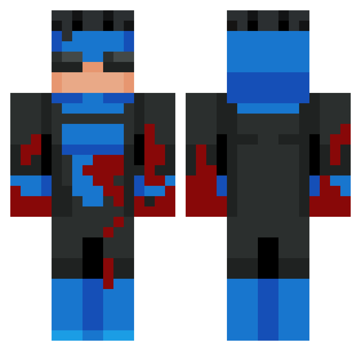 Lizardless Minecraft skin, front and back view