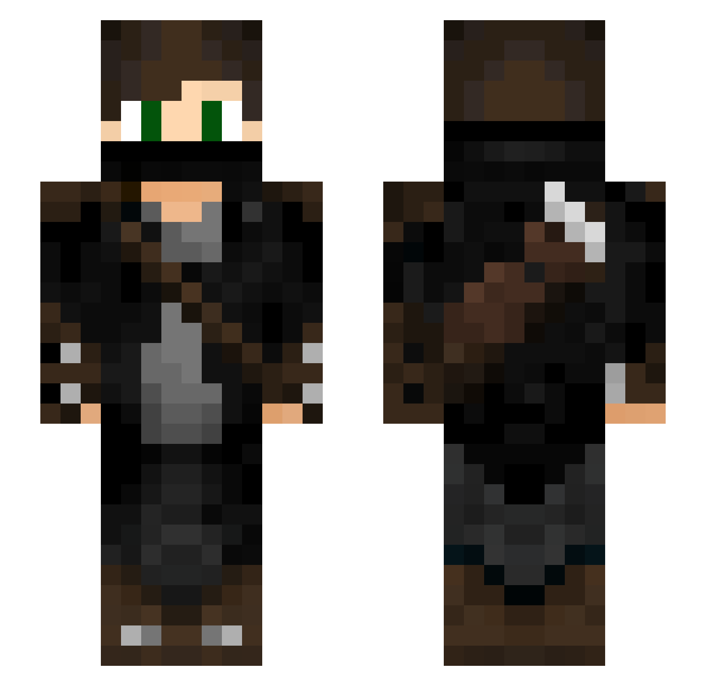 showaker Minecraft skin, front and back view