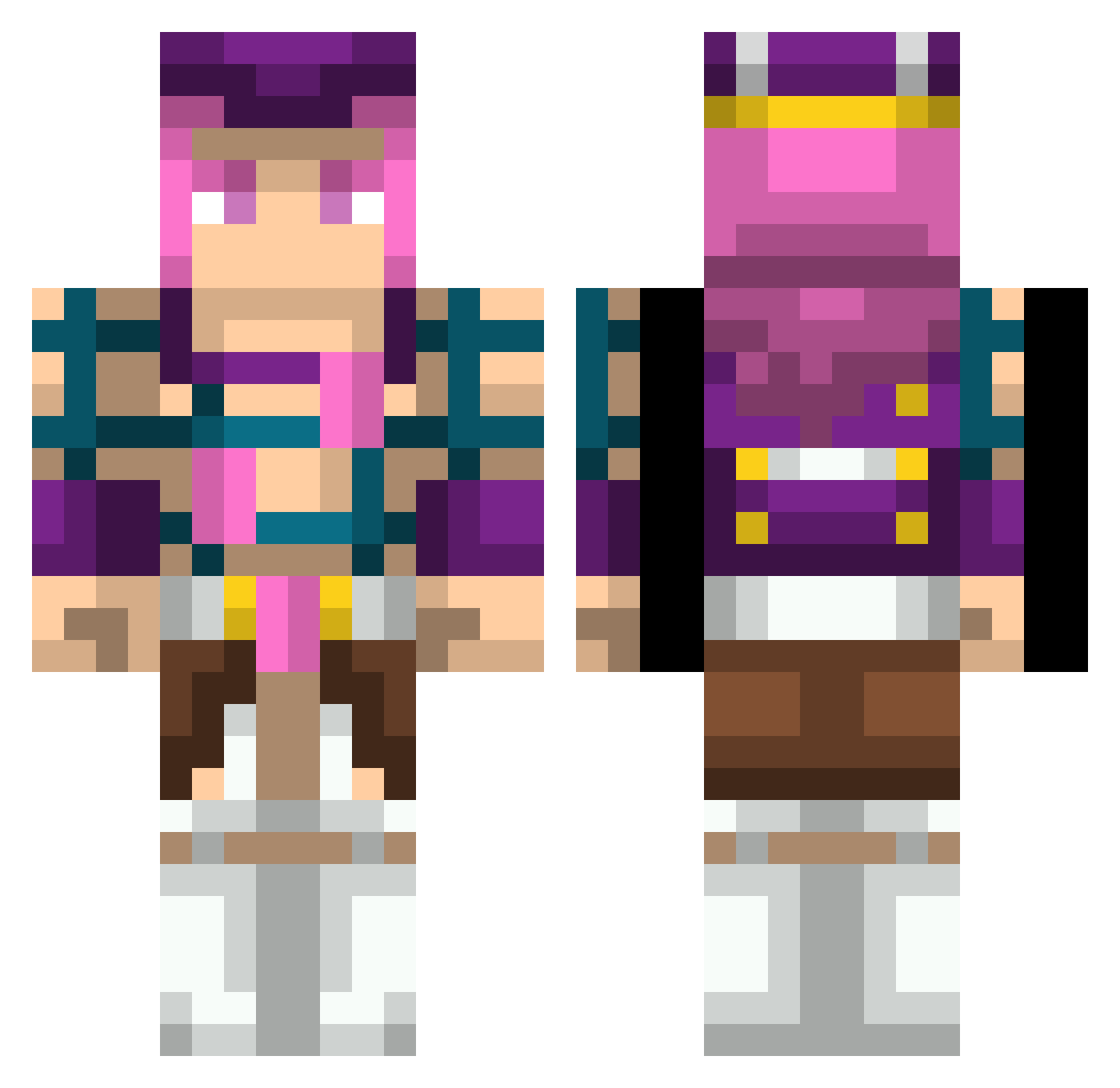 bar_200 Minecraft skin, front and back view