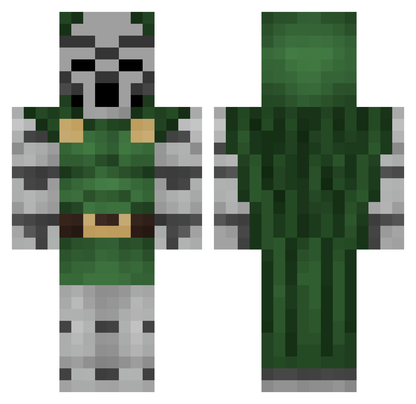 PictoMaster Minecraft skin, front and back view