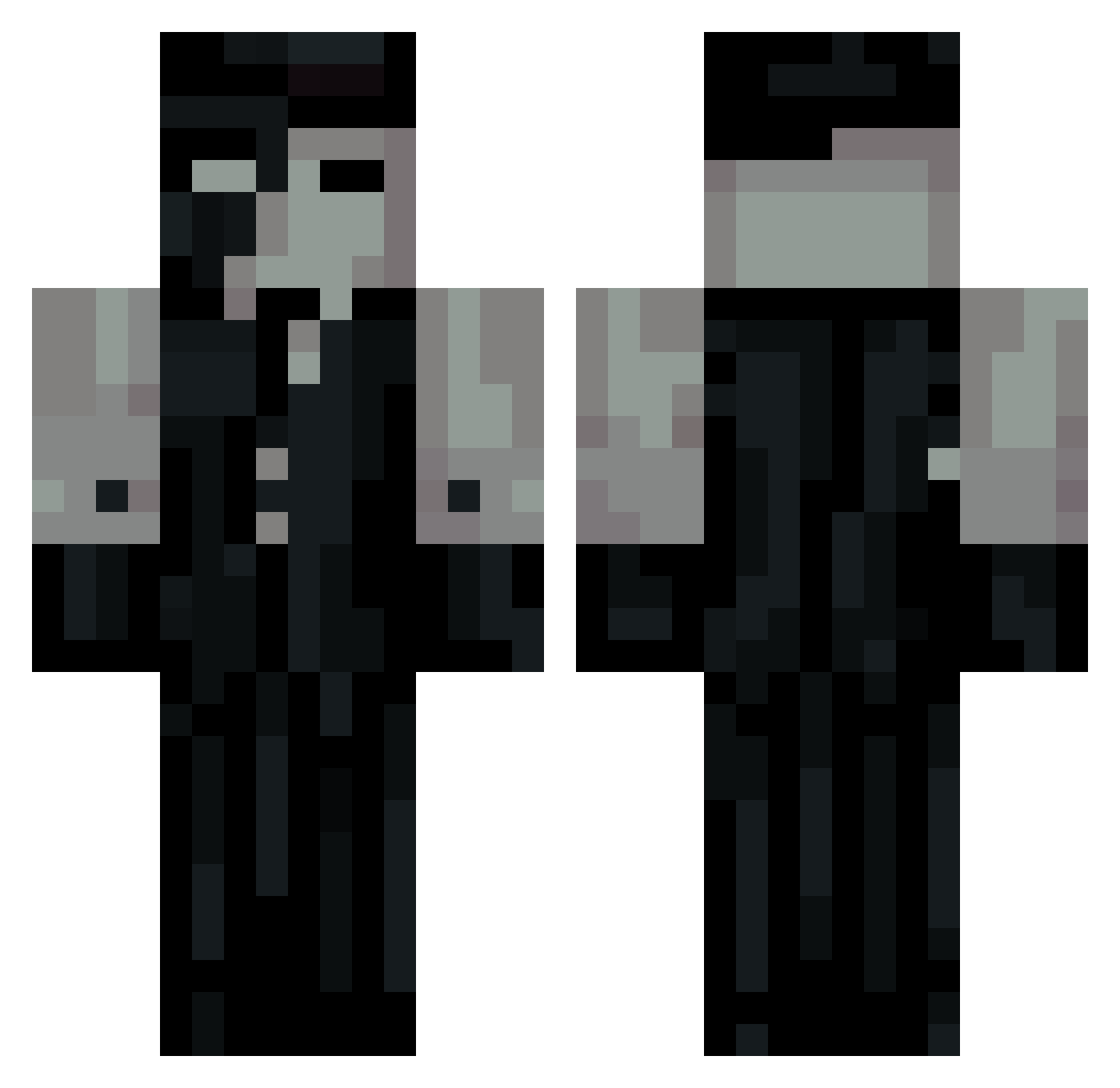 KurganF1 Minecraft skin, front and back view