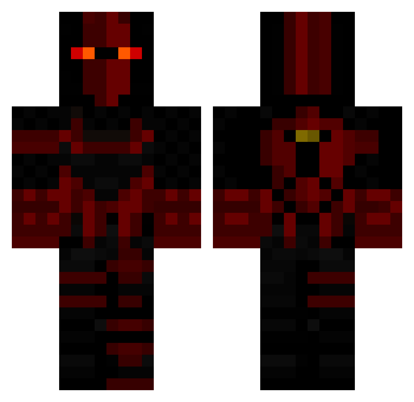 lmPulz Minecraft skin, front and back view