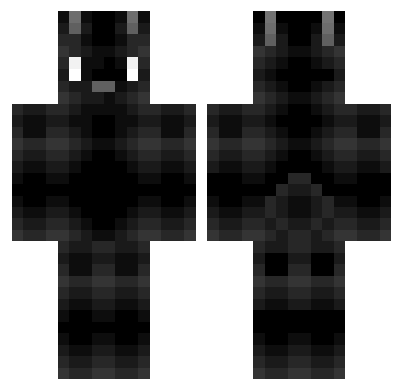 xBUNNYFACEx Minecraft skin, front and back view
