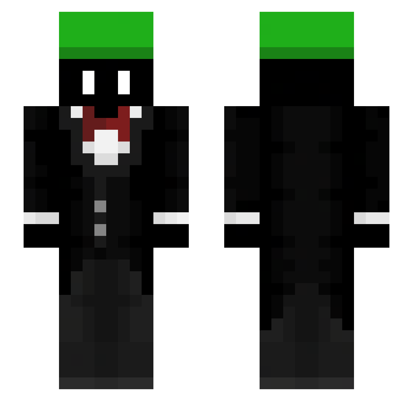 MobileSucks Minecraft skin, front and back view