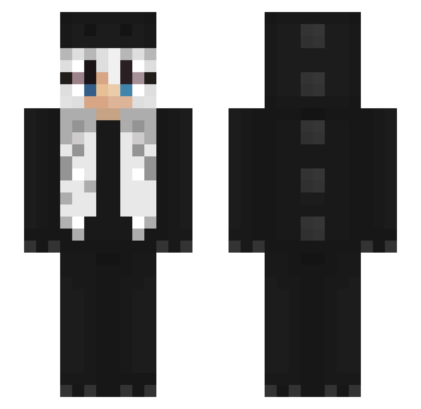 IMSKiiro Minecraft skin, front and back view