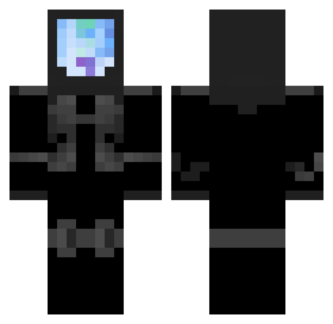 Reyes_Reject Minecraft skin, front and back view