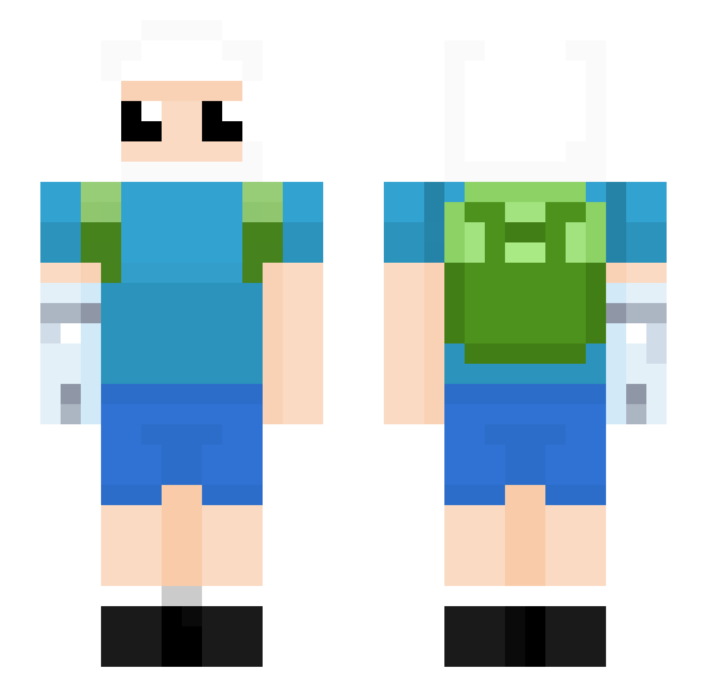 Takasu3 Minecraft skin, front and back view