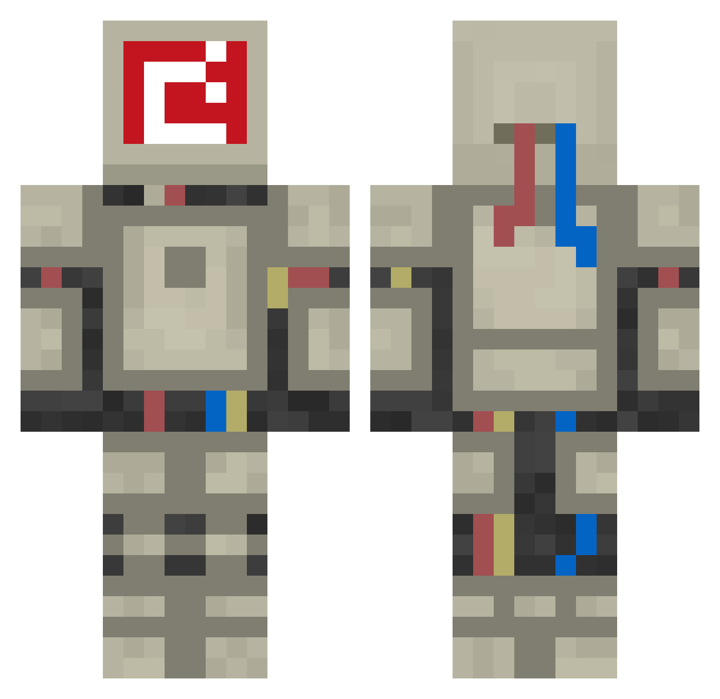 Falurn Minecraft skin, front and back view
