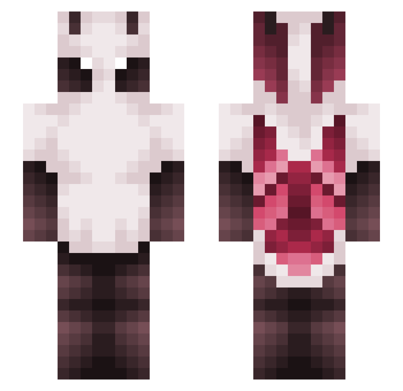 Idle_Muzej Minecraft skin, front and back view
