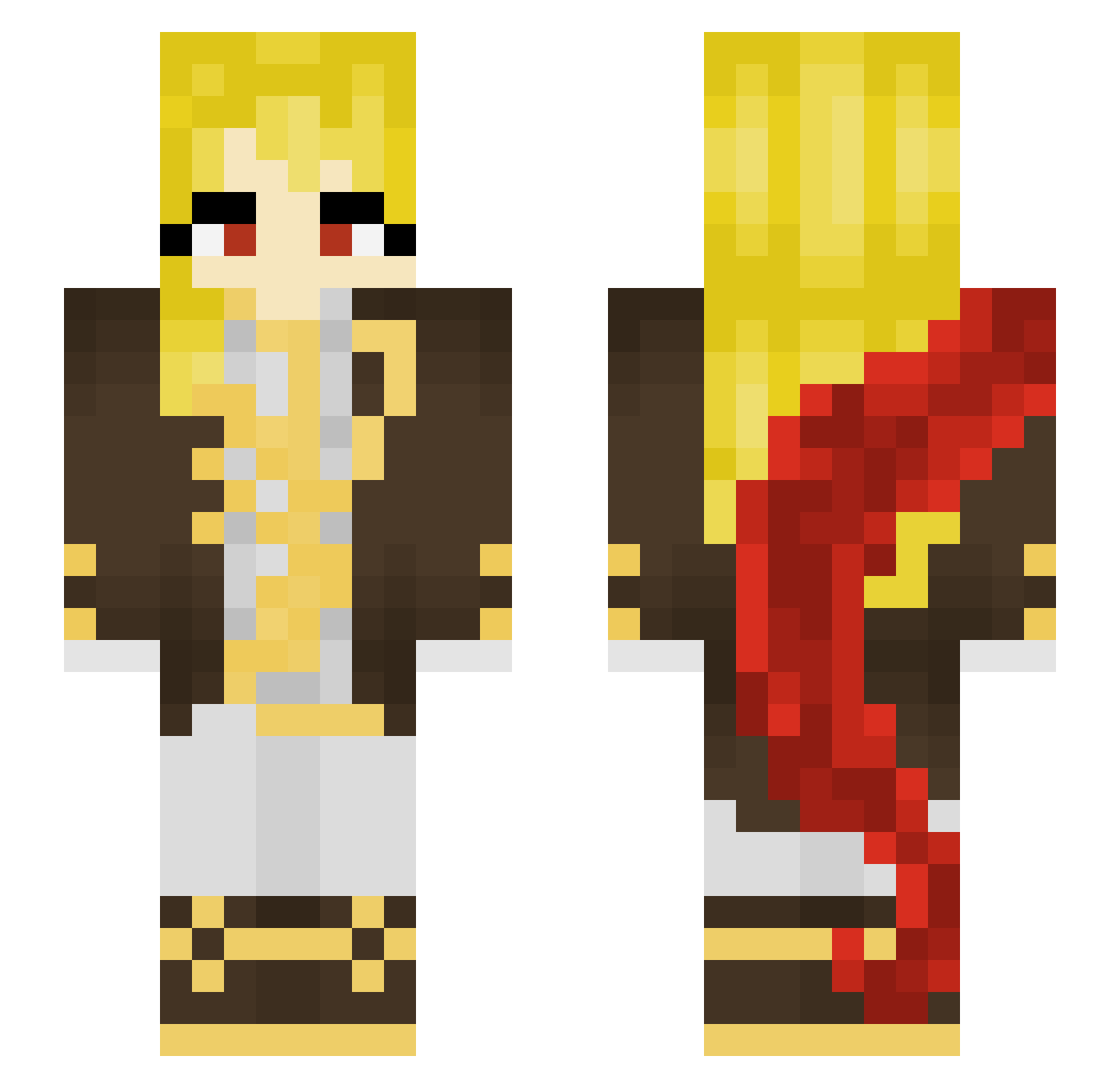 Drakkner Minecraft skin, front and back view