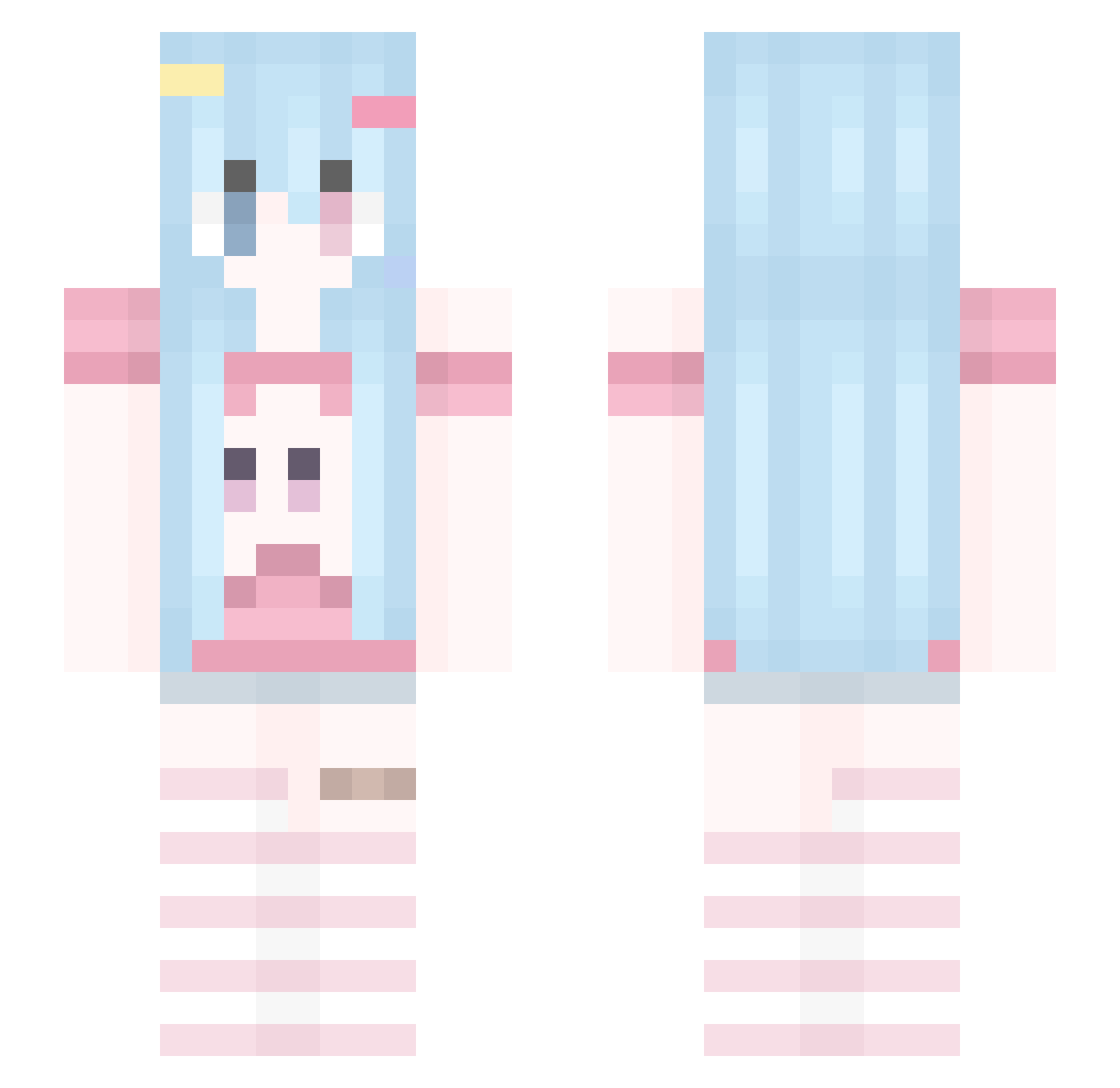 fangedfawn Minecraft skin, front and back view