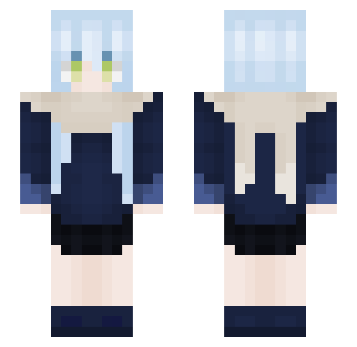 flyerxy Minecraft skin, front and back view