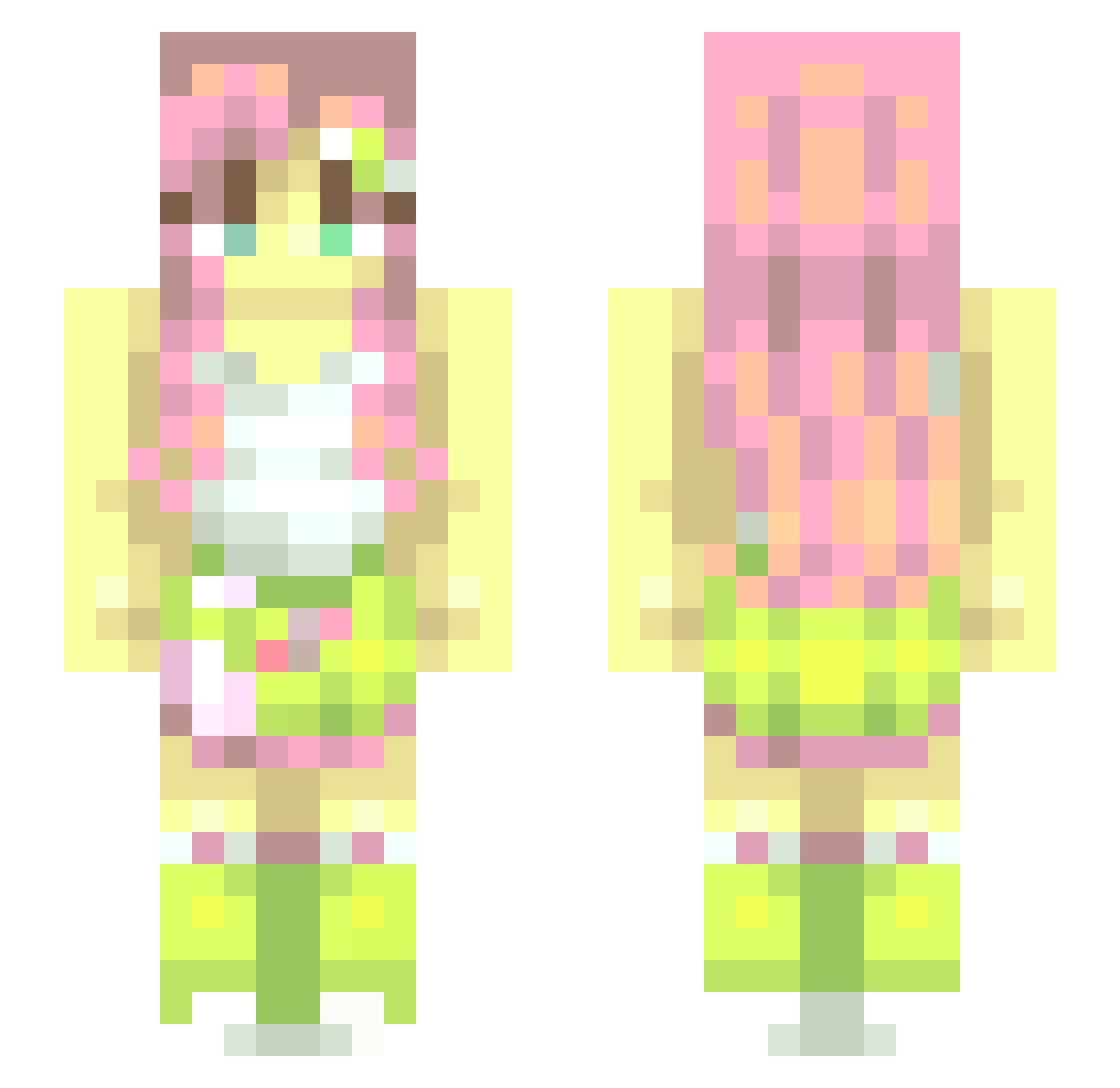 m4id3nl3ss1 Minecraft skin, front and back view