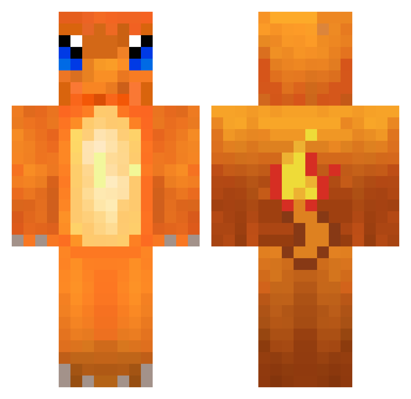 wtfcrazy Minecraft skin, front and back view