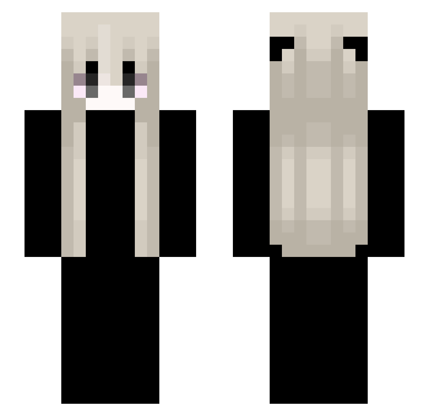 uwulolol Minecraft skin, front and back view