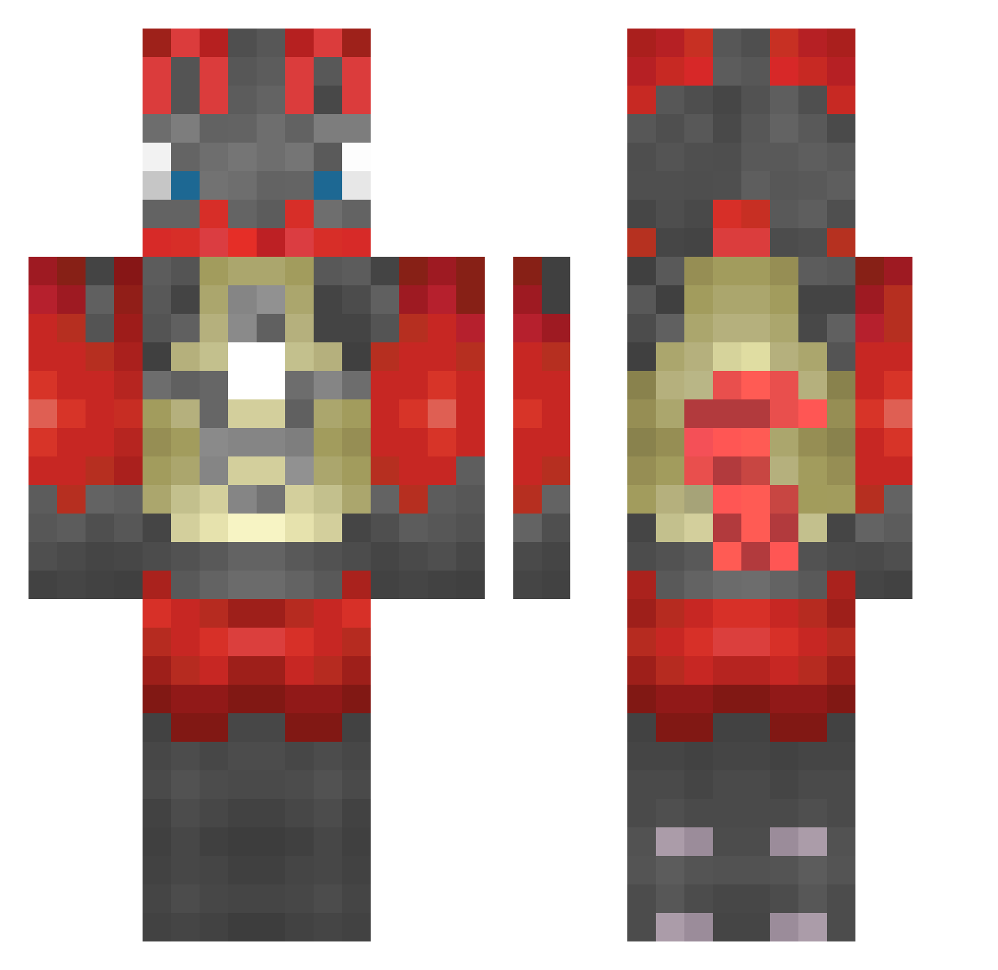 Leanshadow Minecraft skin, front and back view