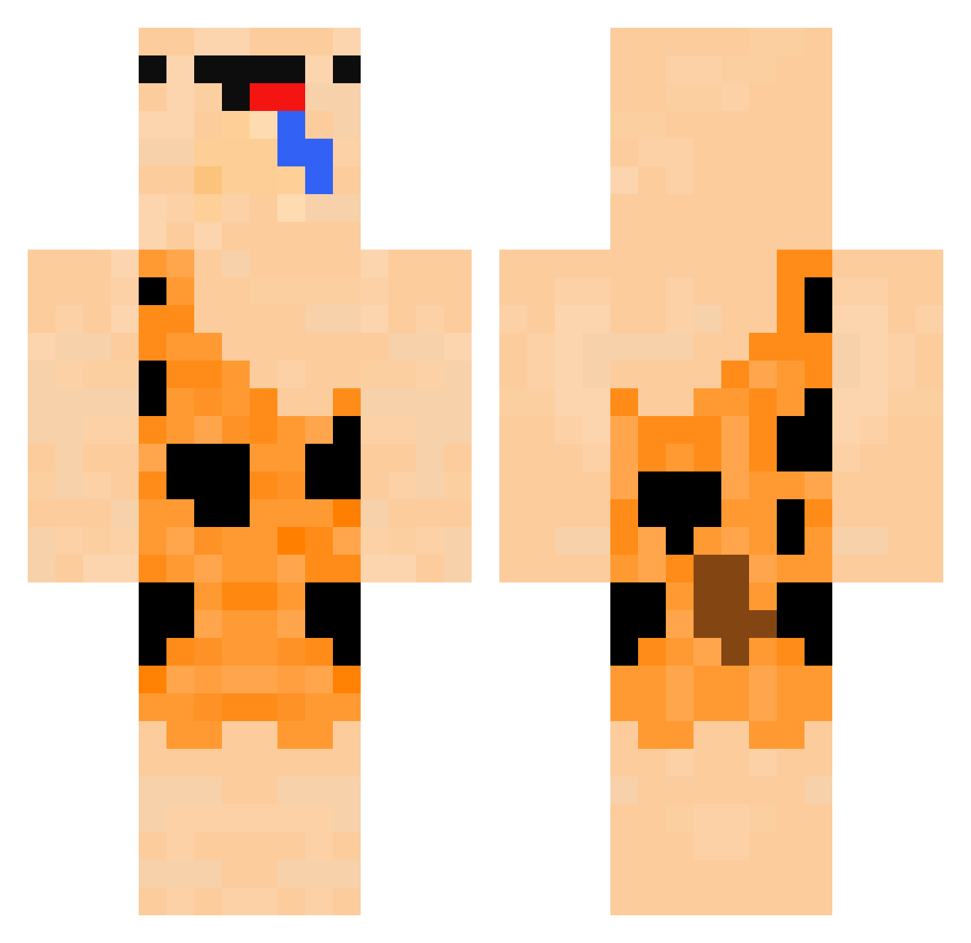 Veryevivl Minecraft skin, front and back view