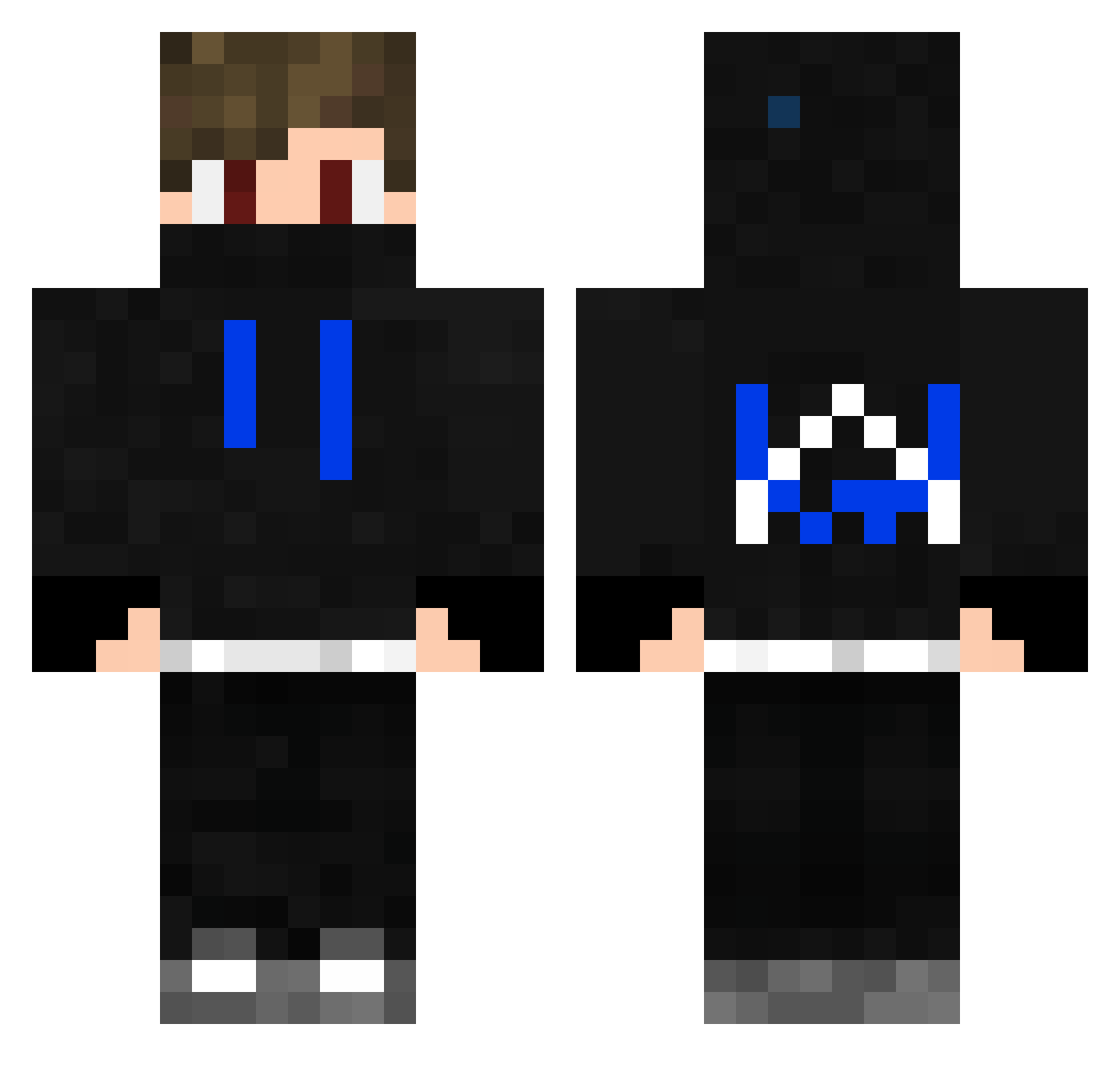 xKlickDown Minecraft skin, front and back view