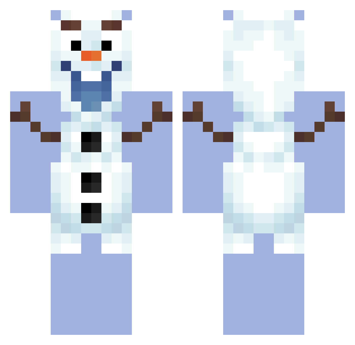 Tiscurna Minecraft skin, front and back view
