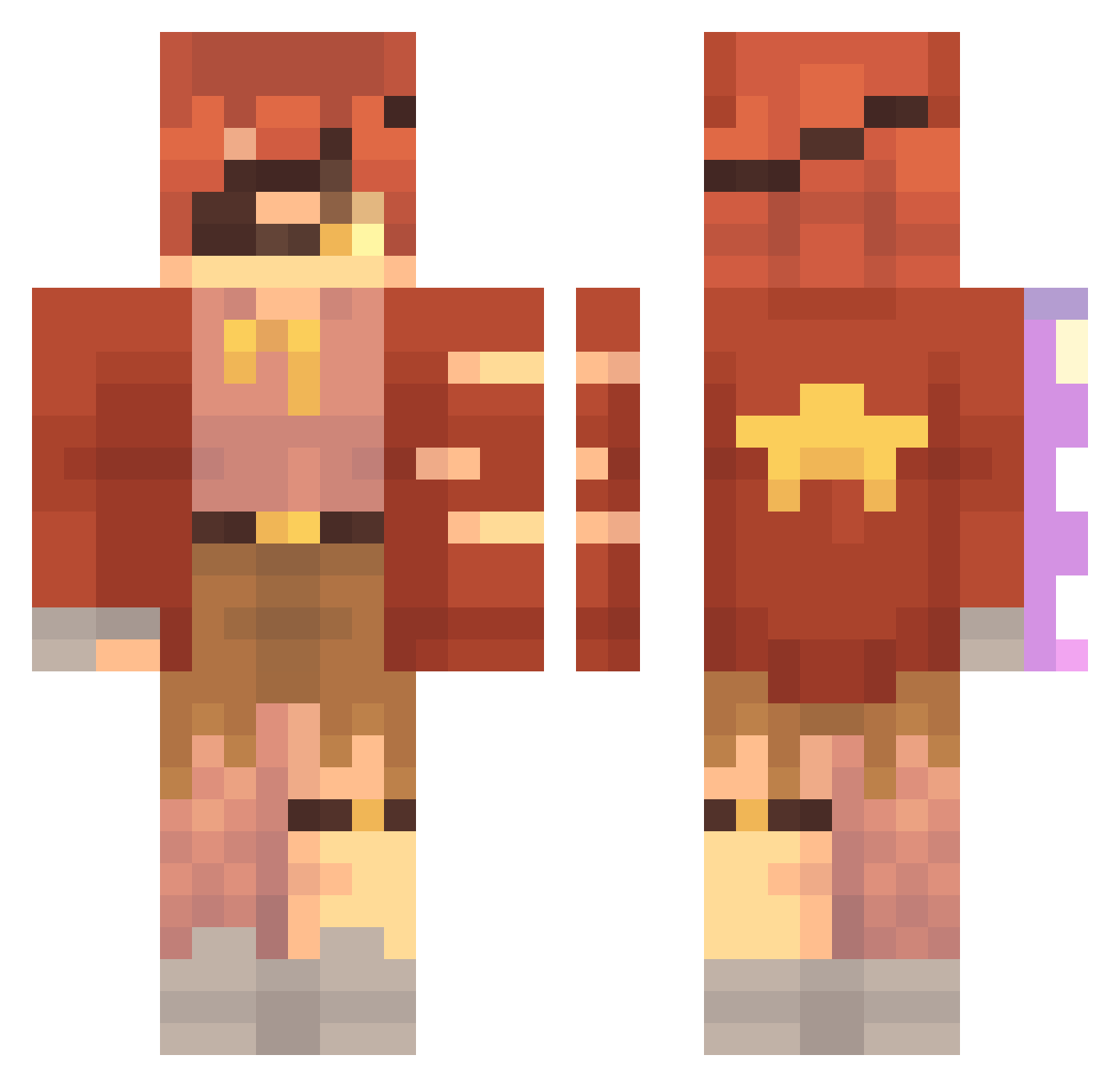 IShayle Minecraft skin, front and back view