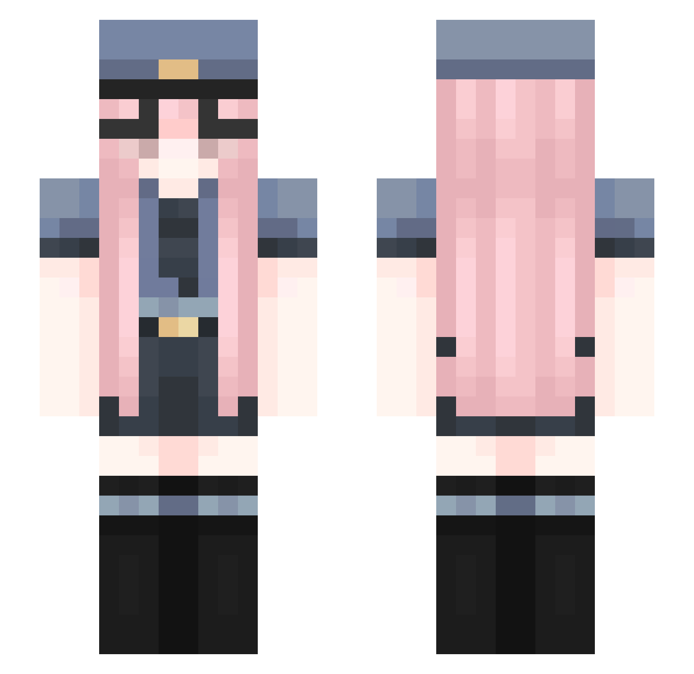 Kriegsfluch Minecraft skin, front and back view