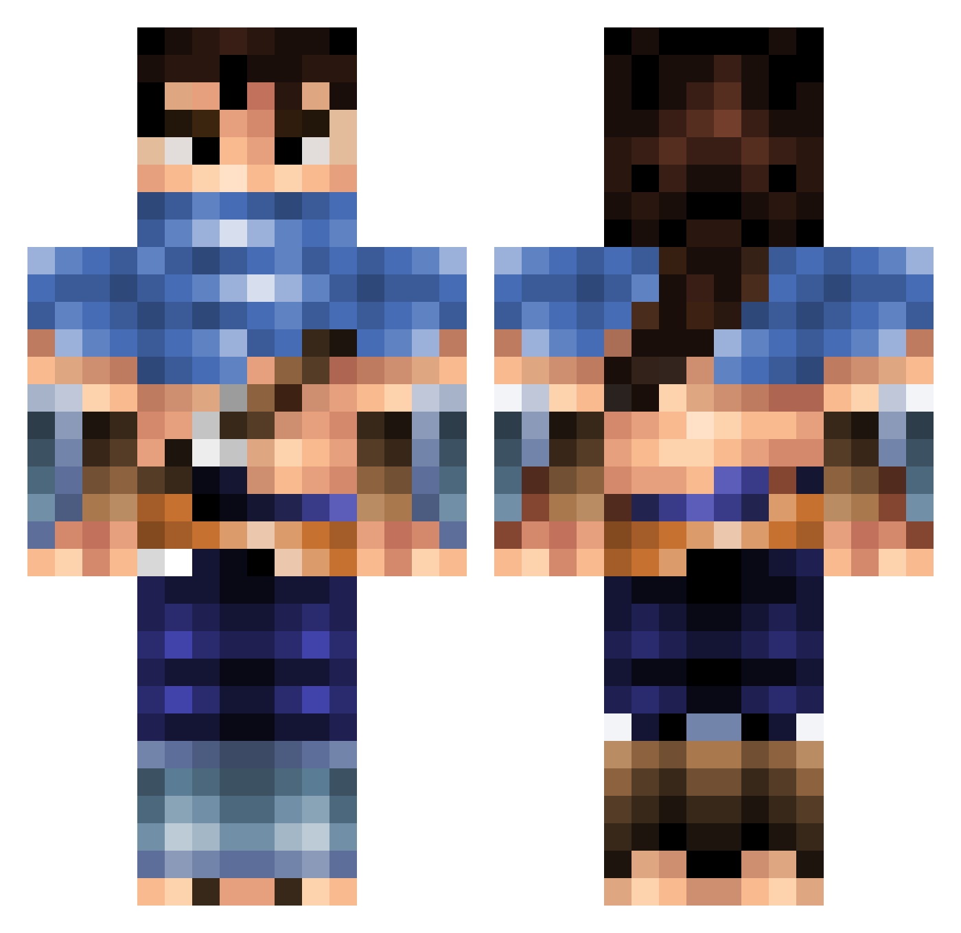 sh_0407 Minecraft skin, front and back view