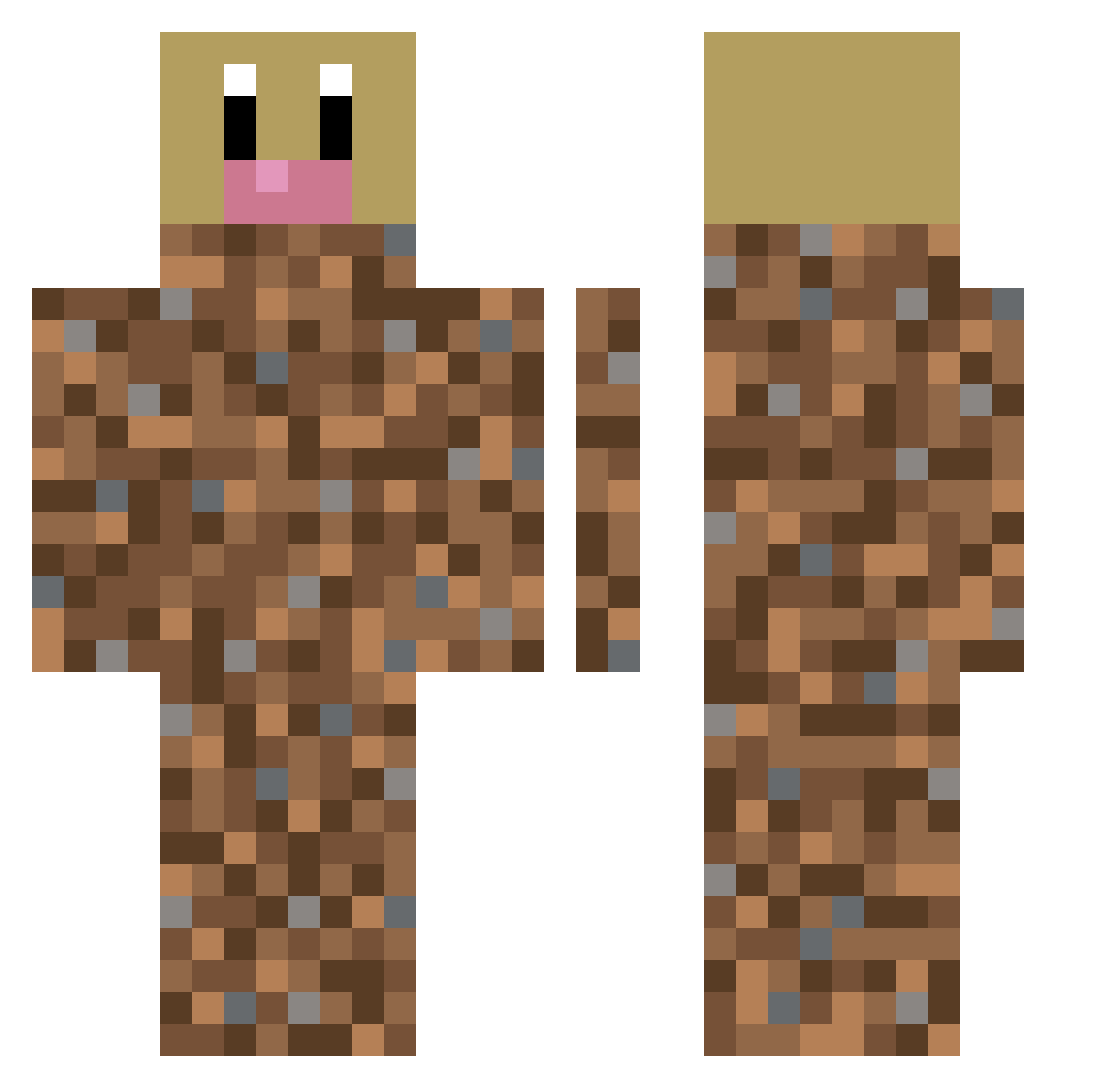Thewasper Minecraft skin, front and back view