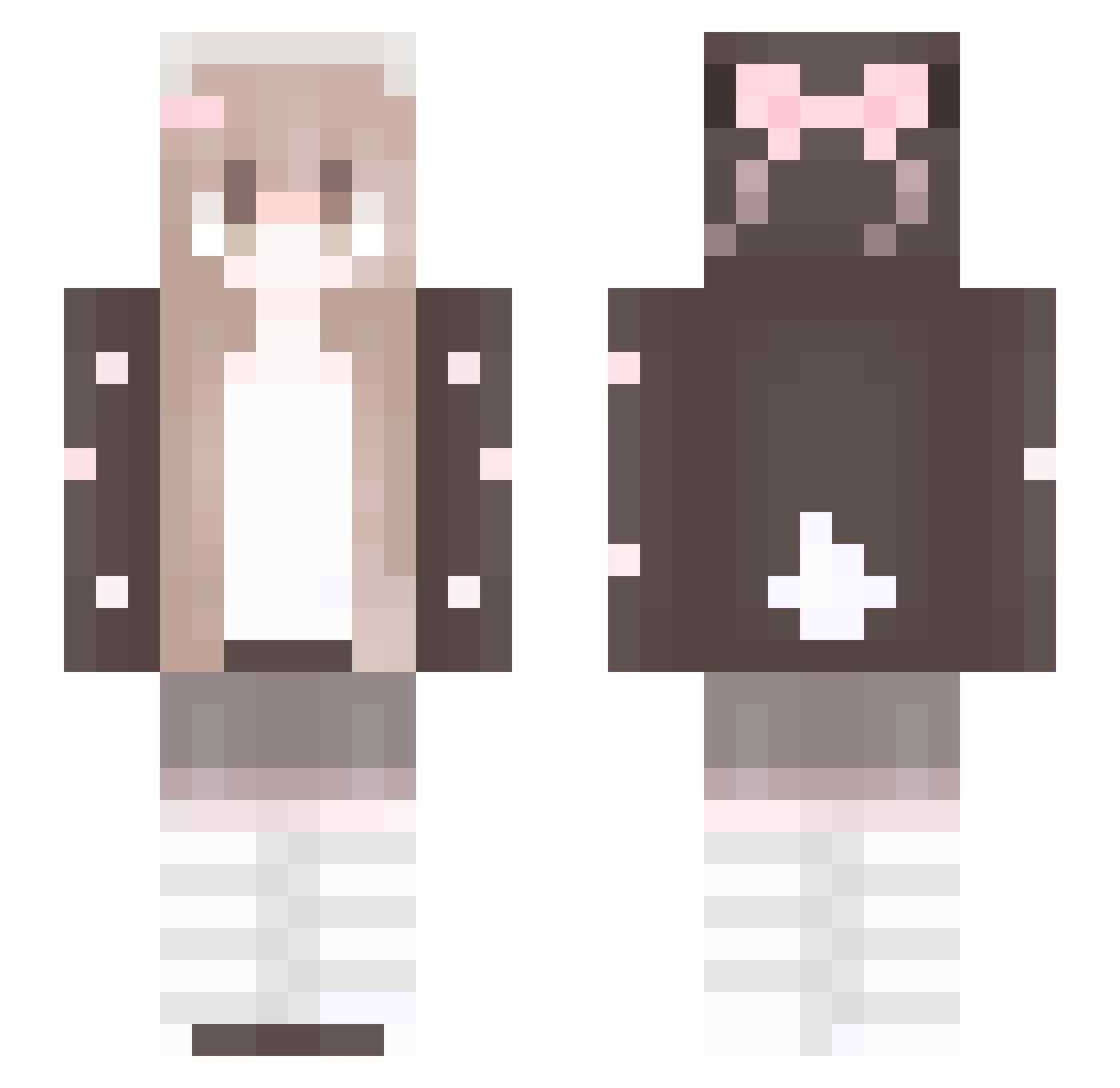 fwbre Minecraft skin, front and back view