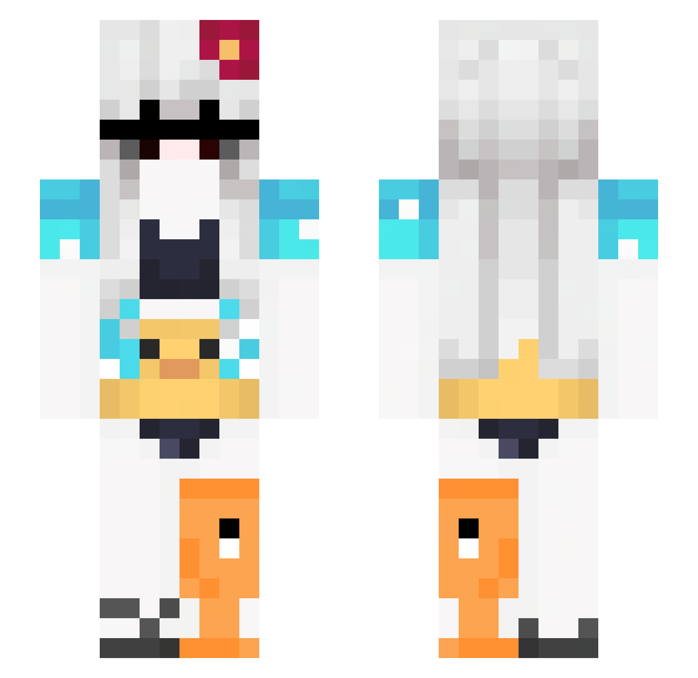 Foolith Minecraft skin, front and back view