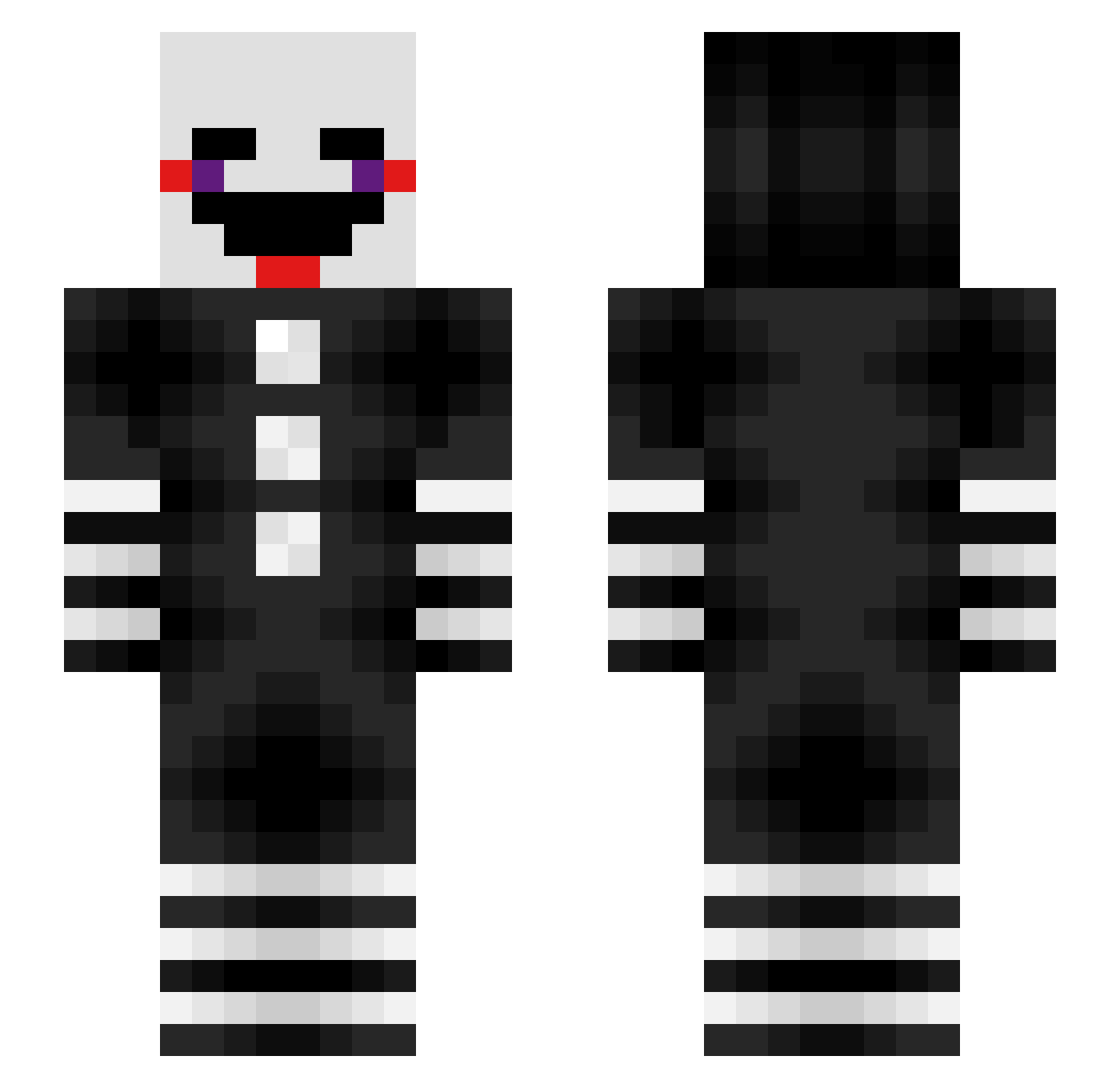 thSpArKy64 Minecraft skin, front and back view