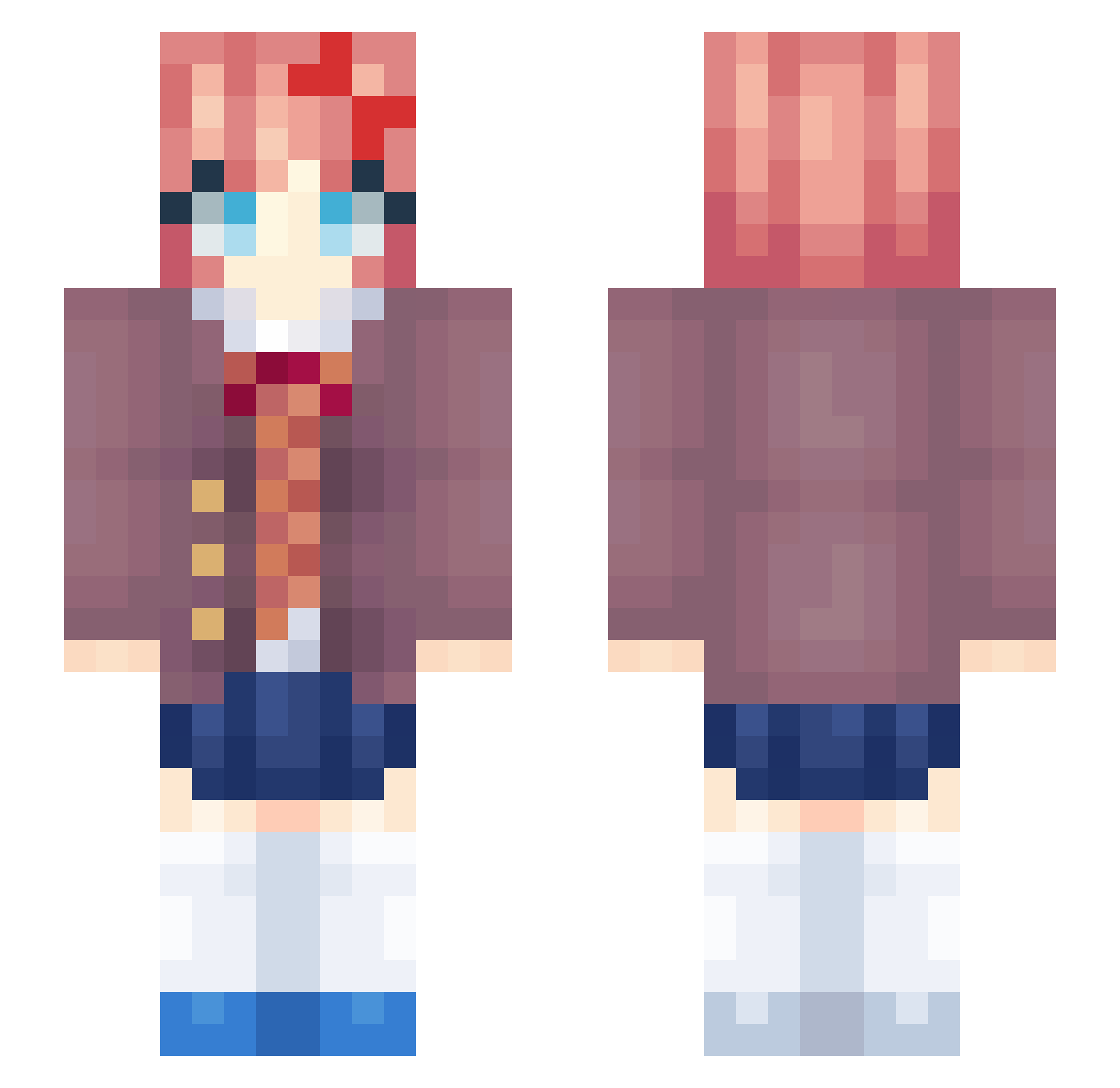 armorforsleep Minecraft skin, front and back view