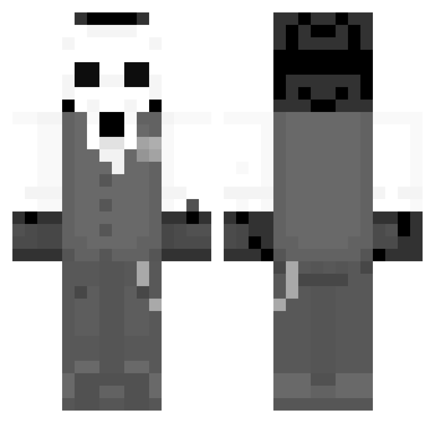 XXGraven Minecraft skin, front and back view
