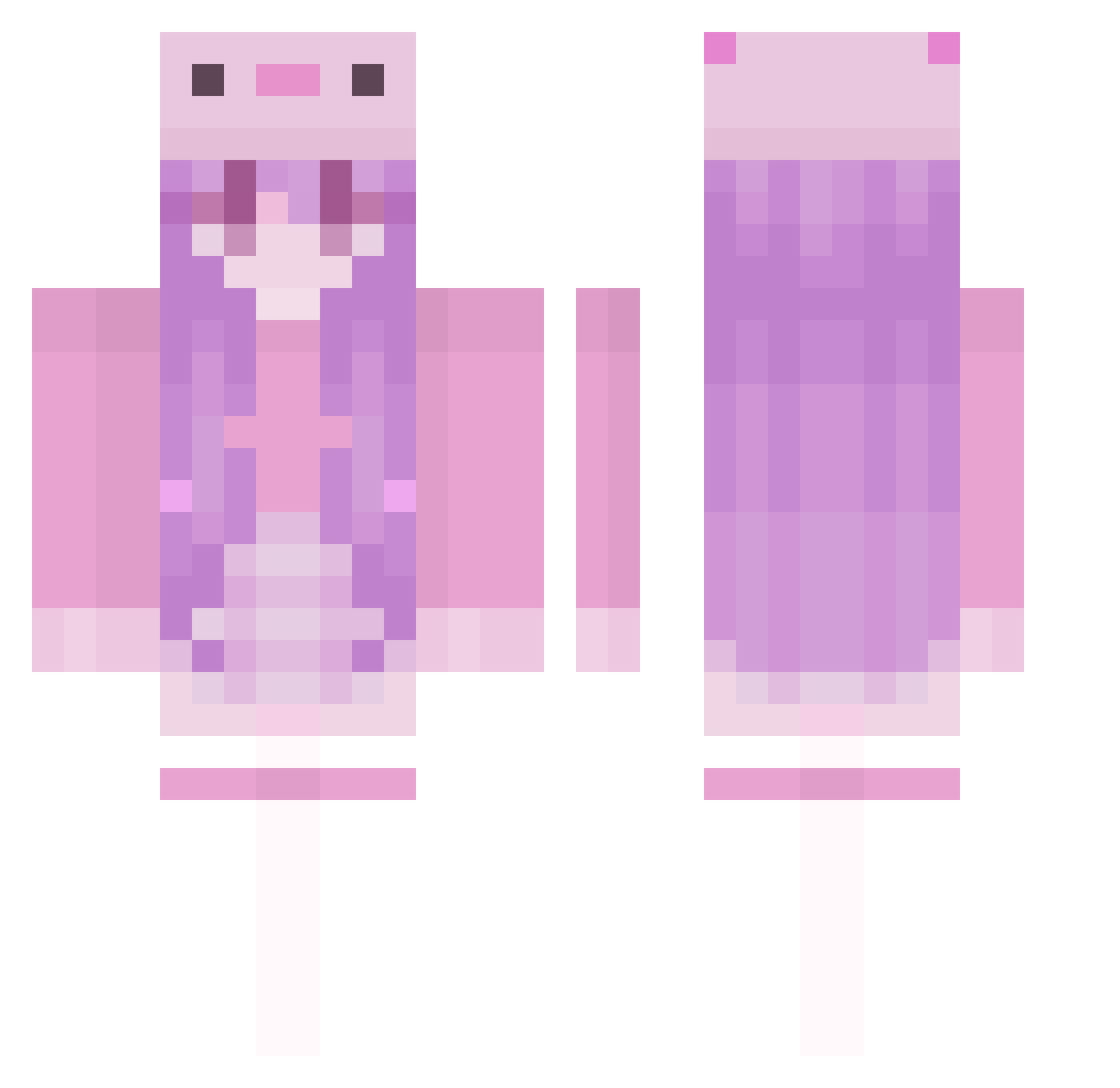 zxni Minecraft skin, front and back view