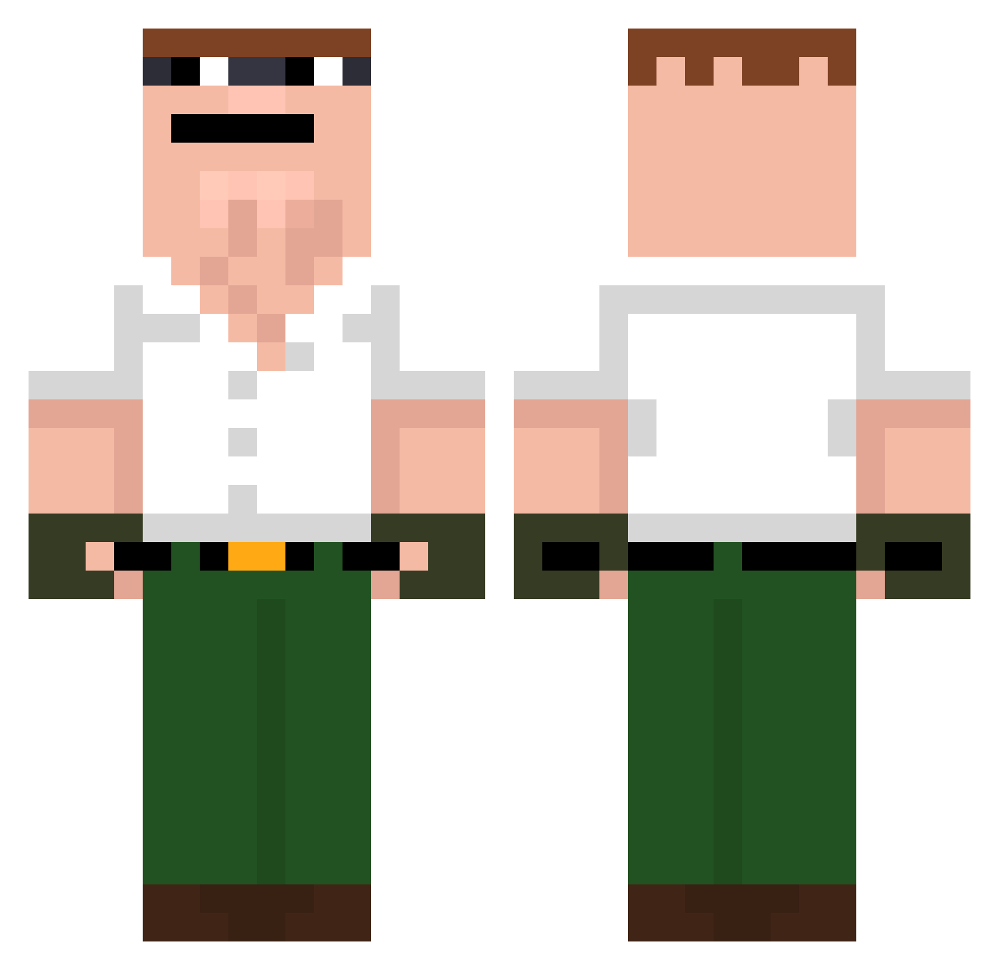 Andre_isthickasf Minecraft skin, front and back view