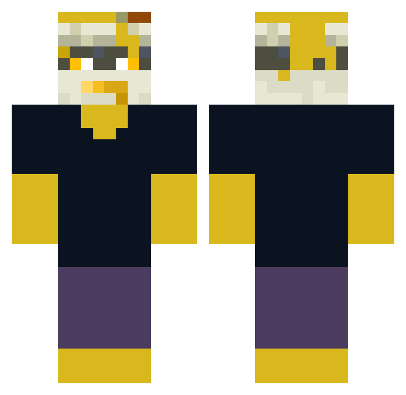 BLACKSUGER0407 Minecraft skin, front and back view