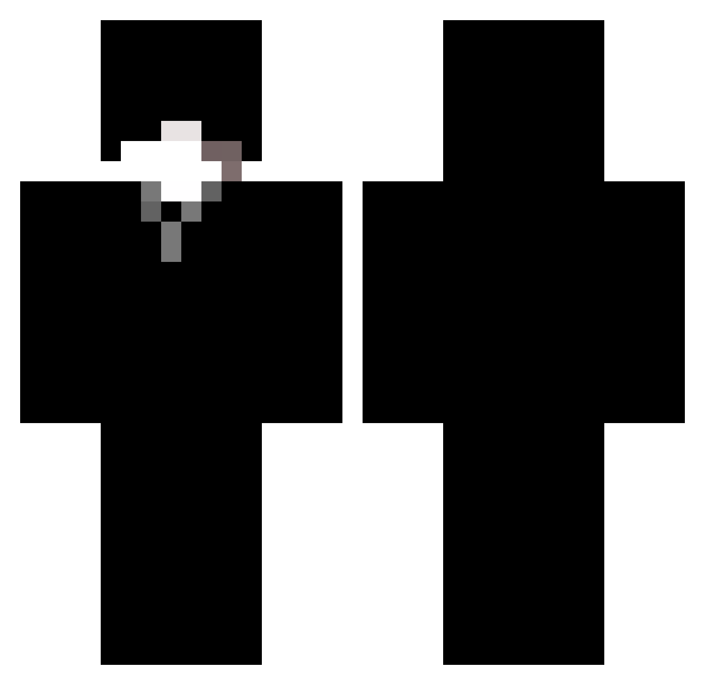 Yuniah Minecraft skin, front and back view