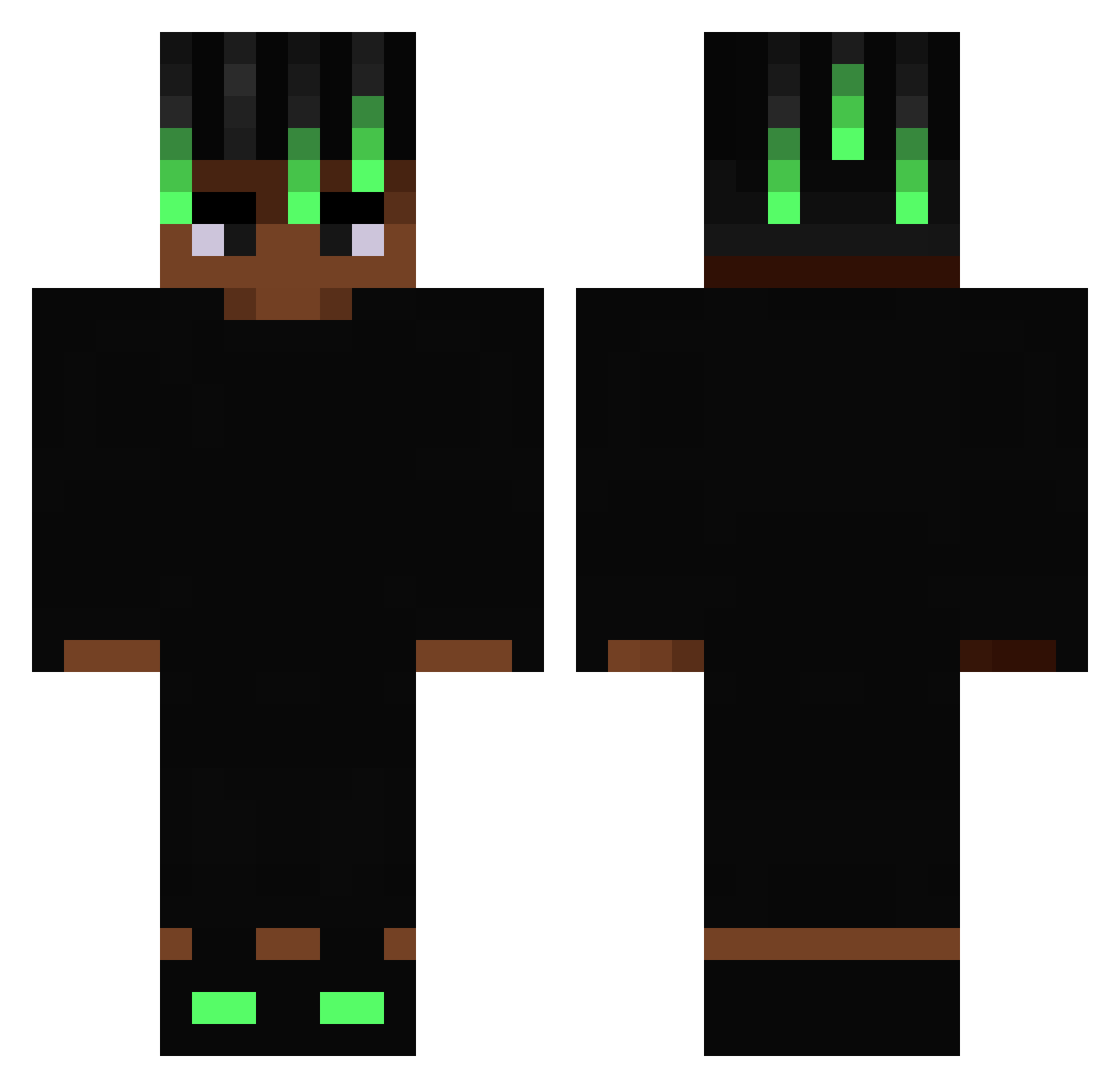craywax Minecraft skin, front and back view