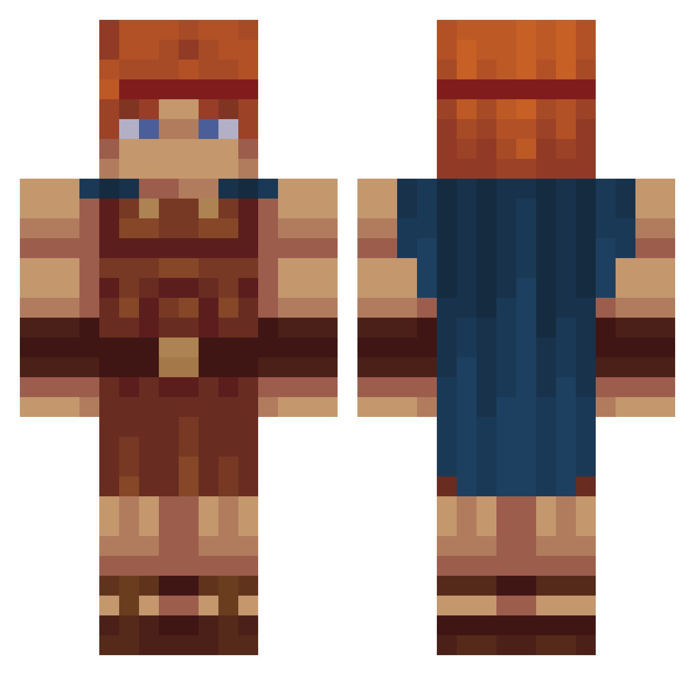 Thangoss Minecraft skin, front and back view