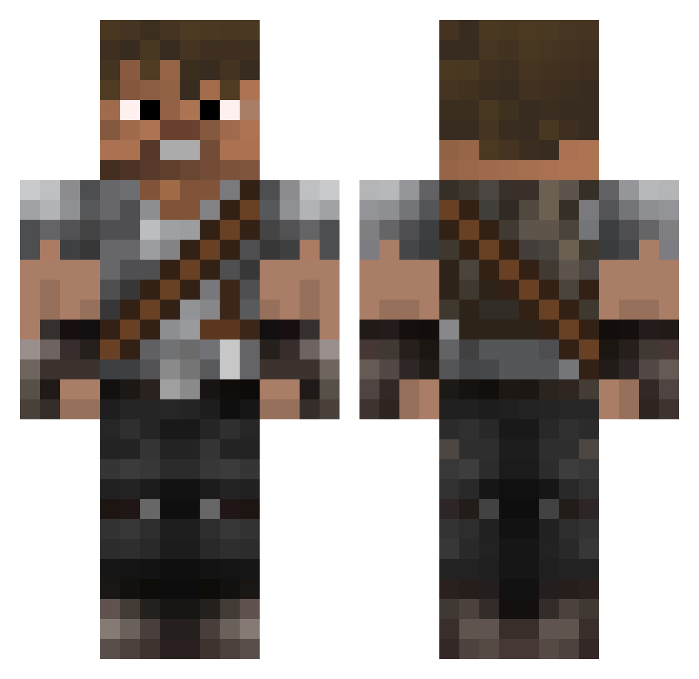 Cl4win Minecraft skin, front and back view