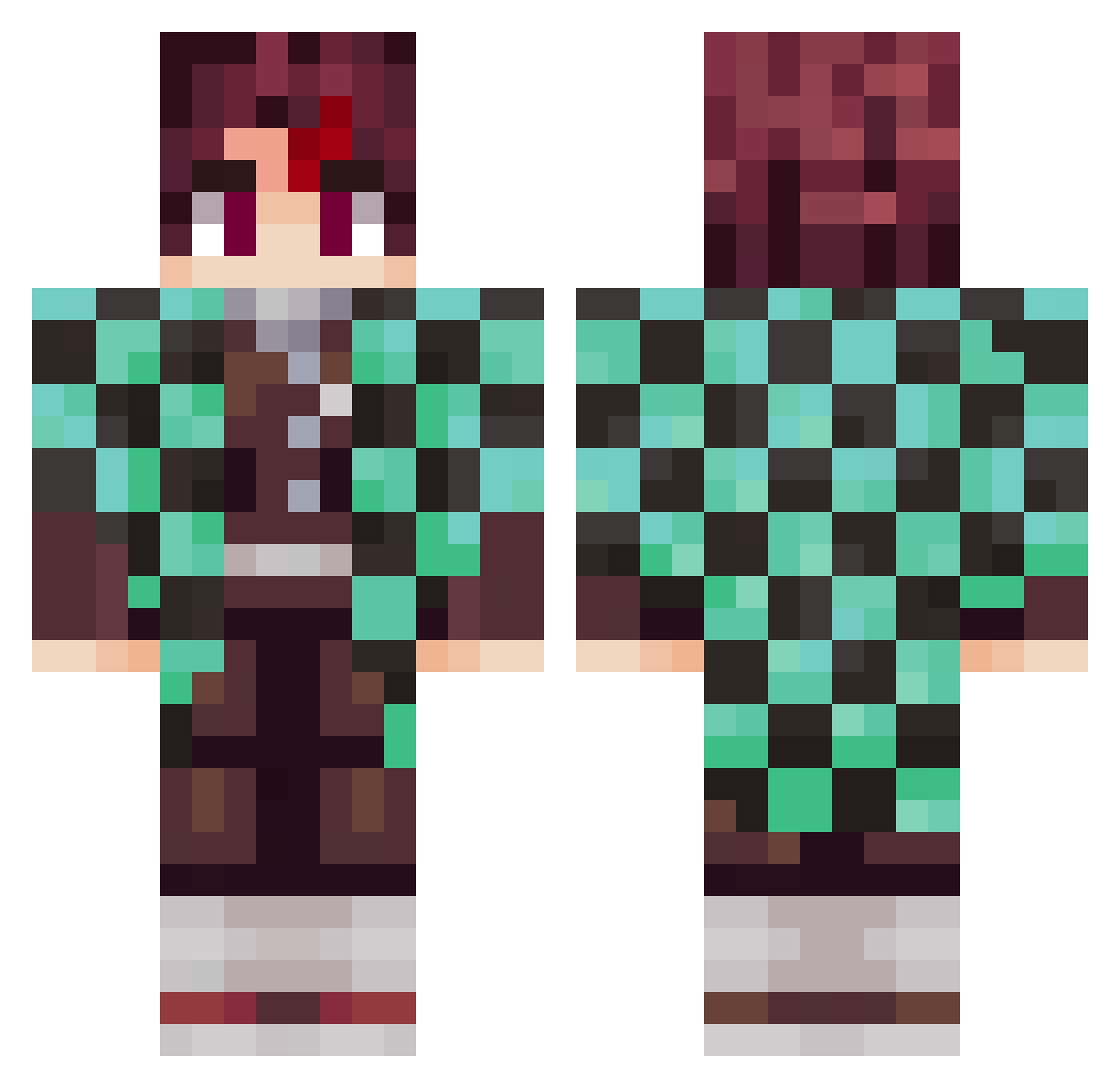 TanoGranaPadano Minecraft skin, front and back view