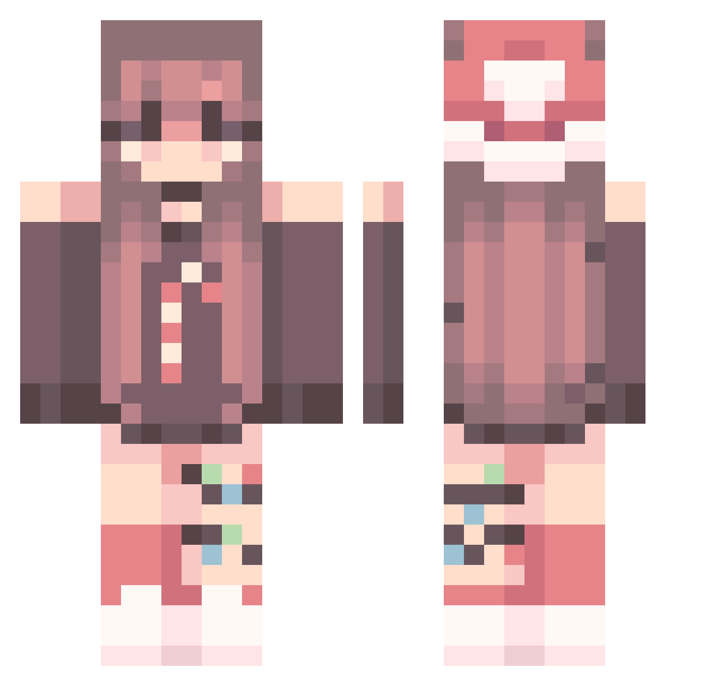 Velvet_09 Minecraft skin, front and back view